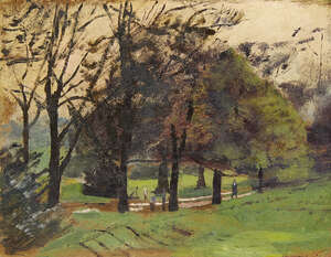 
	
		Carel Weight, 
		British 1908-1997- 
		Evening, Mill Hill (Barnes) c.1944; 
		oil on...