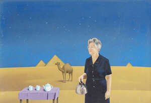 
	
		David Cheepen, 
		British 1946-2016 - 
		 
		Aquarius, the Artists Mother, 1988; 
		 
		