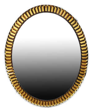 
	
		Designer Unknown, 
		 
		Contemporary oval wall mirror, circa 2015, 
		Mirrored glass,...
