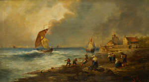 
	
		A Loria, European School, mid 19th century- Storm Approaching on the Norwegian Coast,...