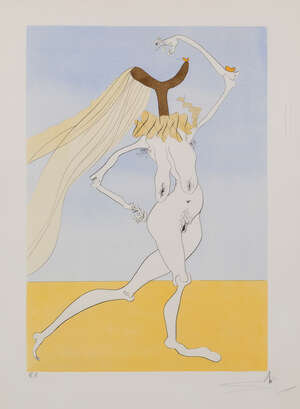 
	
		Salvador Dali,
		Spanish 1904-1989
		 
		Nu aux violettes (Nude with veils) [Michler &...