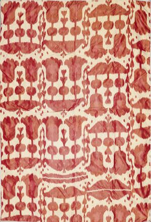 
	
		An Ikat panel, Central Asia, late 19th-early 20th century, of rectangular form, woven in...