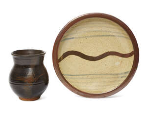 
	
		Leach Pottery St Ives, an early vase 
		c.1935, impressed pottery seal to base 
		An...