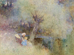 
	
		Thomas Mackay, 
		British 1851-1920 exh 1893-1912- 
		
		Babys First Steps; 
		 
		