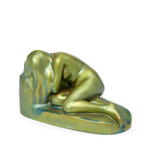 
	
		Zsolnay, an Eosin glazed ceramic figure
		'Despair', designed 1906, this version...