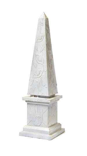 
	
		Andrew Schoultz, 
		American b.1975- 
		 
		Obelisk, 2010; 
		 
		painted metal Obelisk,...