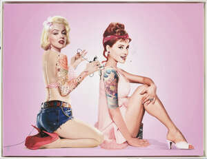 
	
		JJ Adams,
		British b.1978-
		 
		Hello Boys, 2013;
		 
		hand embellished mixed media...