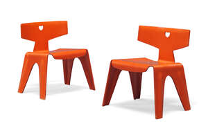 
	
		After Charles and Ray Eames a pair of Children's Chairs    
		c.2004, one chair with...
