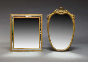 
	
		Five various wall mirrors, 20th Century, to include an oval giltwood mirror and four...