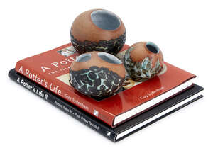 
	
		Guy Sydenham (1916-2005), a trio of 'Rock Pool' vases 
		c. 1995-2000, all stamped to...