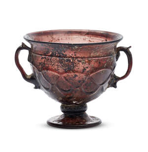 
	
		A Late Roman or Byzantine two-handled footed cup, probably 6th-7th century AD, made in...
