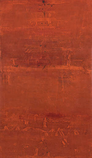 
	
		Nitin Dadrawalla (Indian, b. 1955), Untitled, red abstract, 2013, oil on canvas, 76 x...