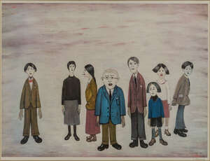 
	
		Laurence Stephen Lowry RBA RA, 
		British 1887-1976- 
		 
		His Family; 
		 
		