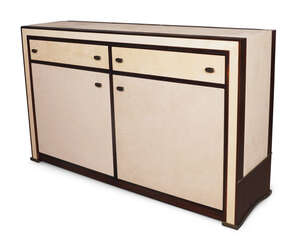 
	
		Designer Unknown, 
		 
		Contemporary sideboard, circa 2015, 
		Suede, mahogany,...