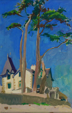 Alexander Goudie RP RGI, 
		Scottish 1933-2004-
		 
		Villa Bel Air, Sunny Morning;
		 
		gouache board, signed in pencil, 46.7 x 31cm (ARR)
		Provenan