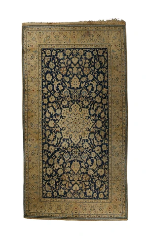 A Persian Nain rug, third quarter 20th century, the central field with floral motifs and...