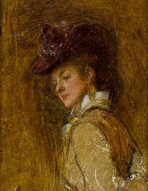 
	
		Edward John Gregory RI RA, 
		British 1850-1909- 
		
		Head of a Girl; 
		
		oil on...