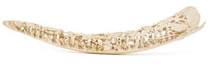 
	
		A Chinese ivory tusk carving, 19th century, the full tip tusk profusely carved with a...