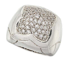 
	
		A diamond 'Pyramid' ring, by Bulgari, of pave brilliant-cut diamond quatrefoil bombe...