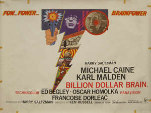 
	
		A vintage film poster, 'Billion Dollar Brain', 1967, 76.5 x 102cm 

	

