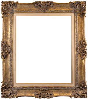 
	
		A Gilded Composition Louis XV Style Pierced and Swept Frame, 
		mid 20th Century- 
		