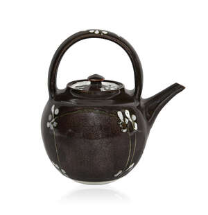
	
		David Lloyd-Jones (1928-1994), a porcelain teapot 
		c.1980, impressed seal to base 
		
