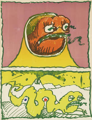 
	
		Pierre Alechinsky,
		Belgian b.1927-
		 
		Vulcanologies IV, 1970;
		 
		lithograph in...