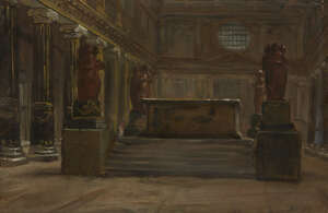 
	
		Auguste Jean-Baptiste Vinchon, 
		French 17891855- 
		 
		View of a Tomb in the nave...