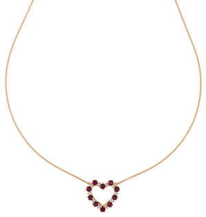 
	
		A ruby and diamond heart pendant, by Tiffany & Co, set with circular-cut rubies and...