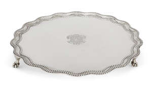 
	
		A Victorian silver salver, London, c.1897, R & S Garrard & Co., Mercers' Company...