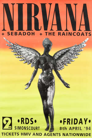 
	
		Nirvana Concert Poster, 1994;
		 
		screenprint in colours on wove, for the cancelled...