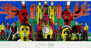 
	
		Gilbert & George, 
		British b.1943 & 1942- 
		 
		Death after Life, 2008; 
		 
		offset...