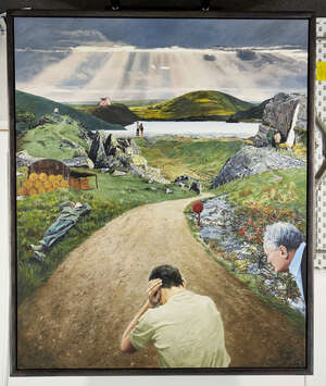 
	
		Boyd & Evans,
		British b. 1944/1945-
		
		Closing In, 1991; 
		
		oil on canvas,...