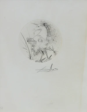 Salvador Dalí, Spanish 1904-1989, Les Métamorphoses Érotiques [Field 69-15], 1969; drypoint etching on Rives, signed and numbered 111/150 in pencil, im