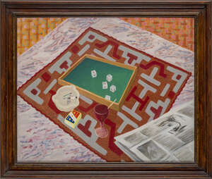 
	
		Antoine de Roux,
		French 1901-1986- 
		
		Nature morte avec dé, 1930; 
		
		oil on...