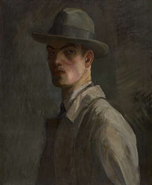 Maurice Mazo, 
		French 1901-1989- 
		Self-portrait; 
		oil on canvas, bears inscription to the stretcher, 73 x 61cm (ARR)