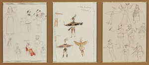 Yannis Tsarouchis, 
Greek 1910-1989- 
 
Triptych of Costume Designs for The Birds, From Sir...