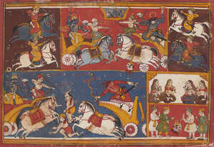 
	
		An illustration from the Bhagavata Purana, India, late 17th century, gouache on paper,...