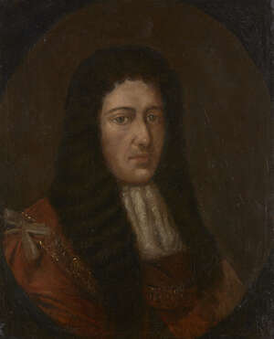 
	
		Follower of William Wissing, 
		Dutch 1656-1687- 
		 
		Portrait of King William III,...