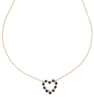 
	
		A sapphire and diamond heart pendant, by Tiffany & Co, set with circular-cut sapphires...