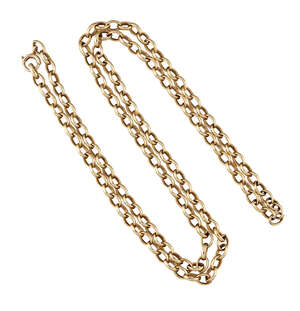 A 9ct. gold necklace, of belcher link design, London hallmarks 1976, approx. 22.0g, length 62.0cm
		 
