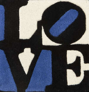 
	
		Robert Indiana, 
		American b.1928-
		 
		Estonian Love, 2006; 
		 
		hand tufted wool...