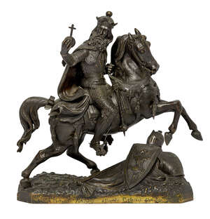 
	
		Circle of Jean-François Théodore Gechter (1796-1844), a French equestrian bronze of...