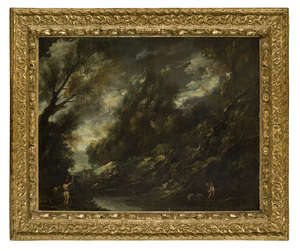 Antonio Francesco Peruzzini, called Il Perugino, 
		Italian 1646-1724- 
		 
		A wooded river landscape with fishermen; 
		 
		oil on canvas, 92x117cm
	