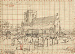
	
		Charles Ginner ARA,
		British 1878-1962-
		 
		Shipley Church;
		 
		pencil on buff...