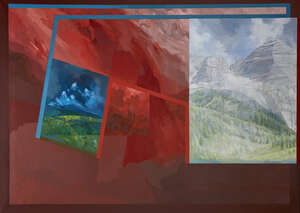 
	
		David Leverett, 
		British 1938-2020 - 
		 
		Hesitant Distillations, 2000; 
		 
		oil...