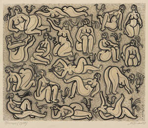 
	
		Marat Baskaev,  
		Russian b.1931-
		 
		Figurative studies, 1988;
		 
		three gouache...