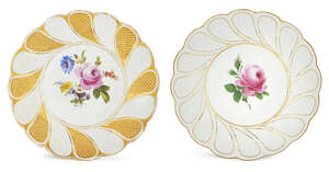 
	
		A Meissen porcelain cabinet plate, late 19th century, decorated to the centre with floral...