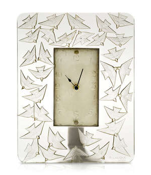 
	
		René Lalique (1860-1947), a clear and frosted glass picture frame mounted with a...