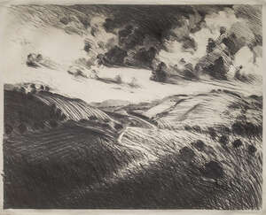 
	
		David Leverett, 
		British 1938-2020 - 
		 
		Landscape, 1988; 
		 
		graphite on paper,...